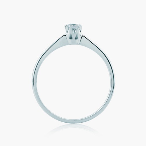 Pierścionek zaręczynowy Triumph of Love: białe złoto, biały szafir